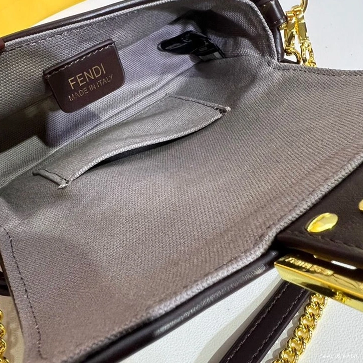 Cheap HOT FF Canvas Fendi Bag In Baguette Multi Grey Mini Motif 0720